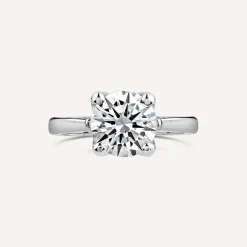 Born Platinum Lab Grown 2ct Round Solitaire Diamond Ring