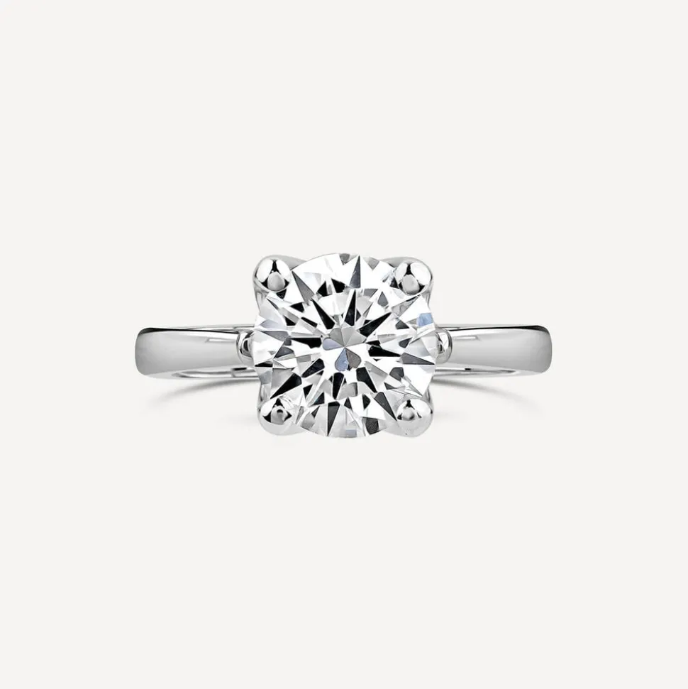 Born Platinum Lab Grown 2ct Round Solitaire Diamond Ring
