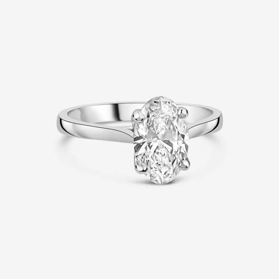 Born Platinum Lab Grown 1.50ct Solitaire Oval Diamond Ring