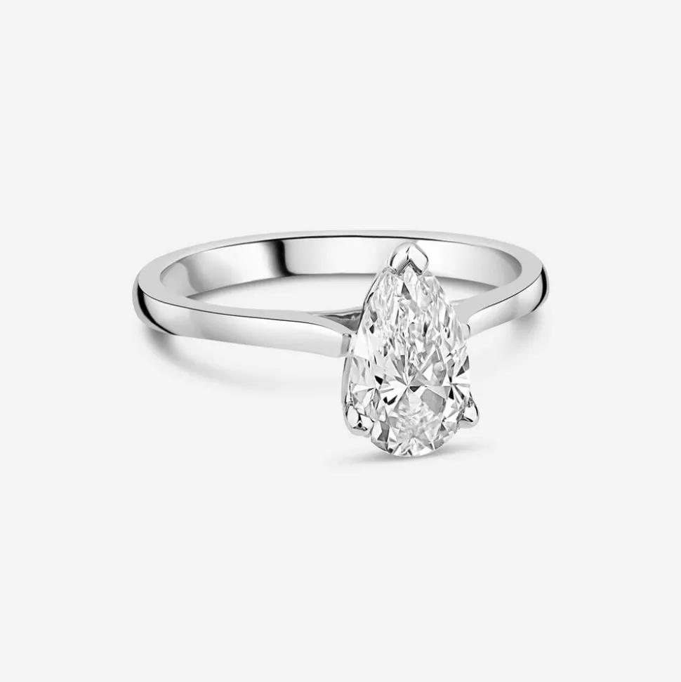 Born Platinum Lab Grown 1ct Pear Diamond Ring