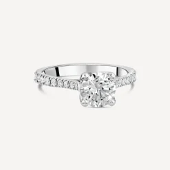 Born Platinum Lab Grown 1.20ct Round Brilliant Solitaire & Diamond Sides Ring