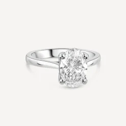 Born Platinum Lab Grown 2ct Solitaire Oval Diamond Ring