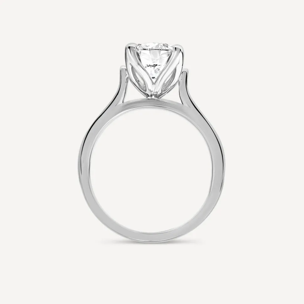 Born Platinum Lab Grown 2ct Round Solitaire Diamond Ring