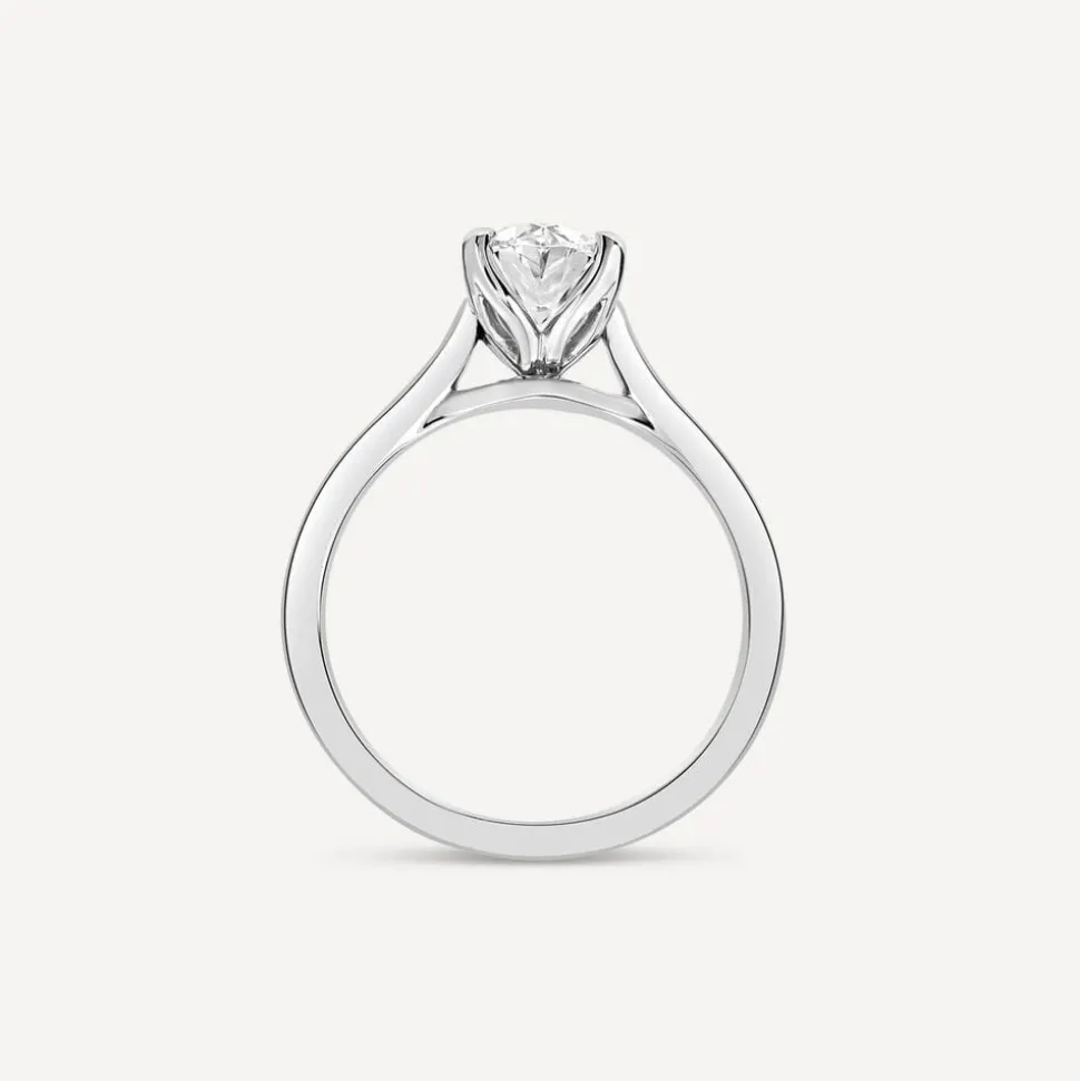 Born Platinum Lab Grown 1ct Oval Solitaire Diamond Ring