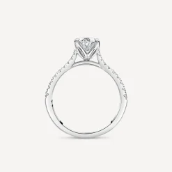 Born Platinum Lab Grown 1.20ct Oval & Diamond Sides Ring