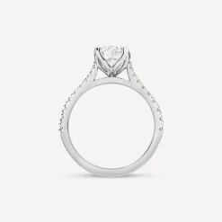 Born Platinum Lab Grown 1.20ct Round Brilliant Solitaire & Diamond Sides Ring