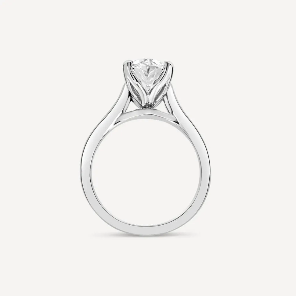 Born Platinum Lab Grown 2ct Solitaire Oval Diamond Ring
