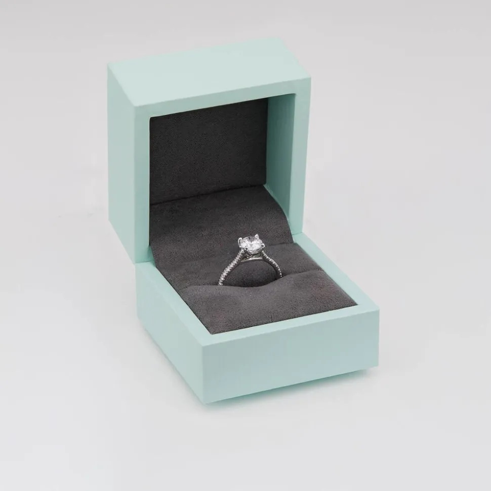 Born Platinum Lab Grown 1.20ct Round Brilliant Solitaire & Diamond Sides Ring