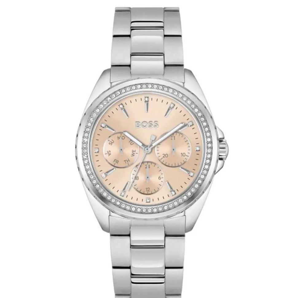 BOSS Atea 38mm Rose Chrono Dial Steel Case Watch