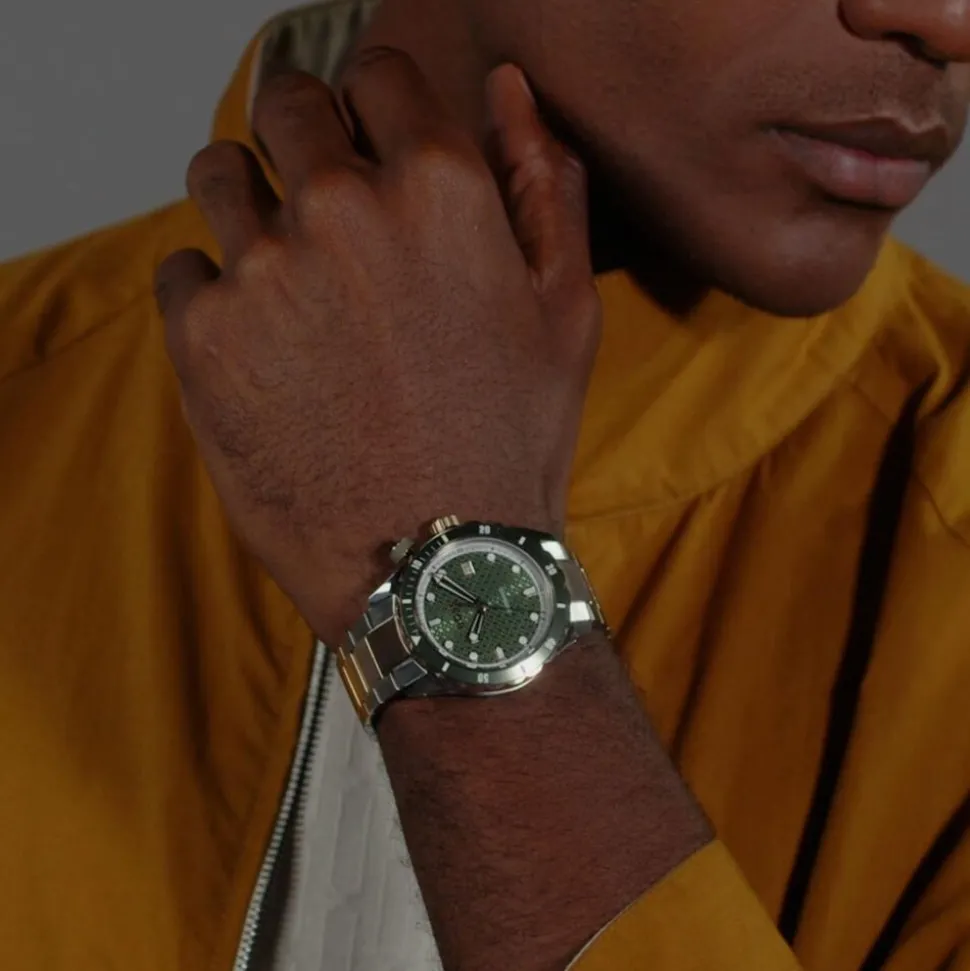 BOSS Bossmatic 42mm Green Dial Two-Tone Stainless Steel Bracelet Watch