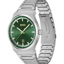 BOSS Candor 41mm Green Dial 3 Hand Stainless Steel Case Watch