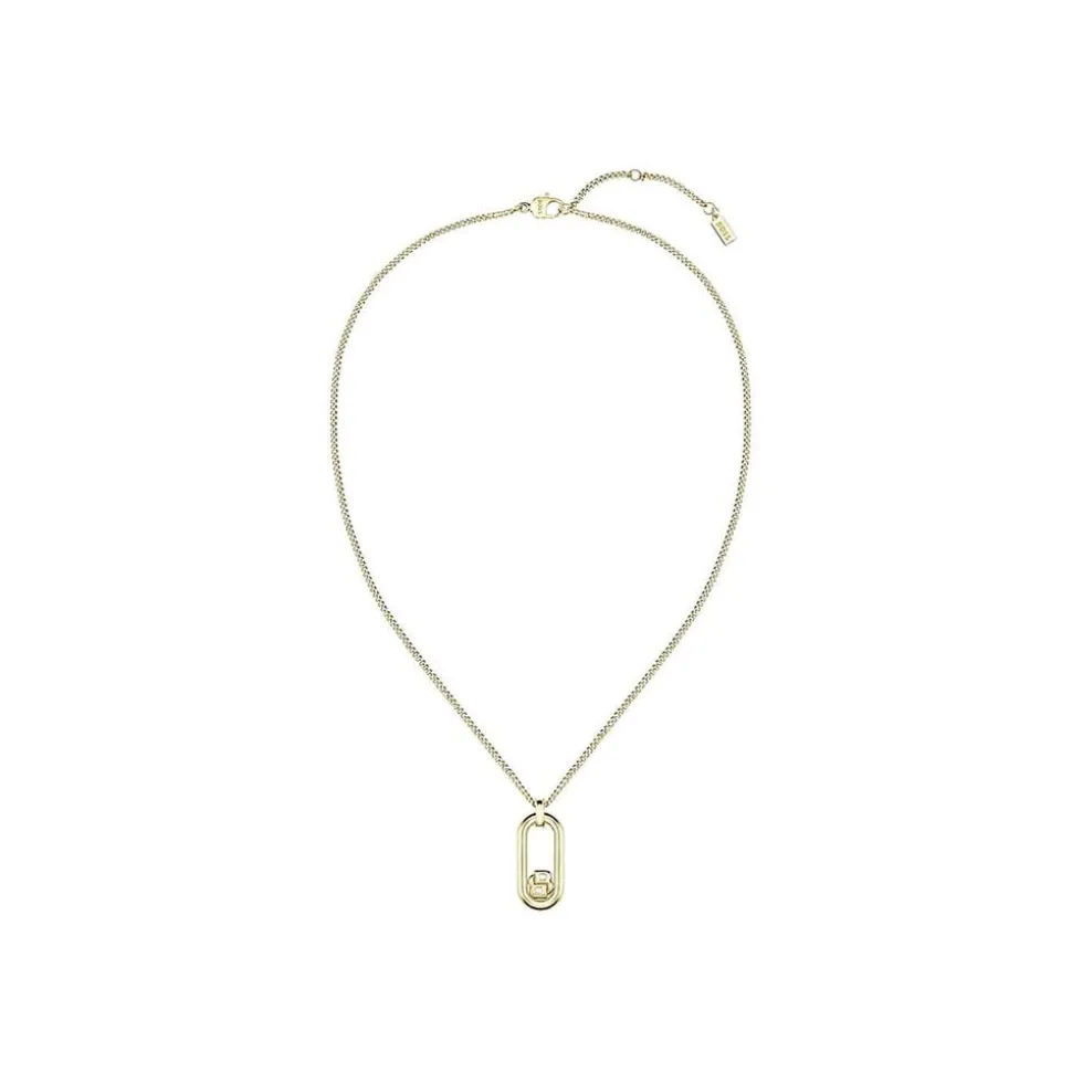 BOSS Gold Tone Double B Monogram Pendant Chain Necklace