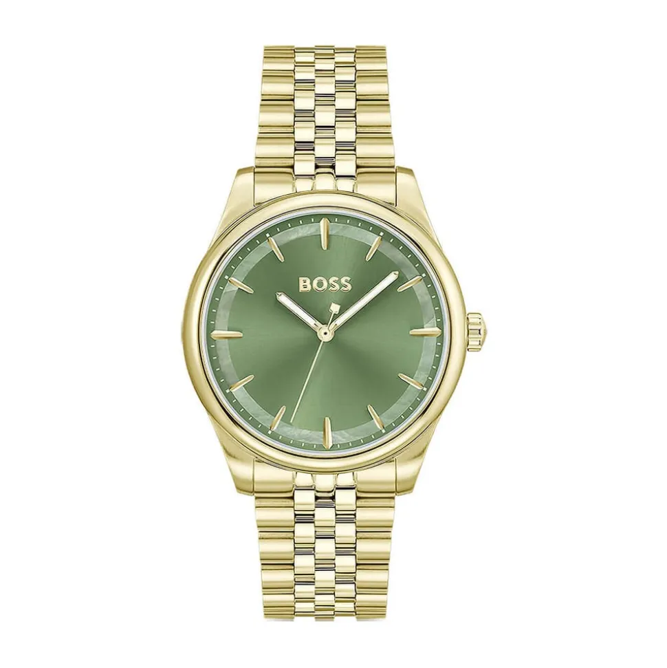 BOSS Graceful 36mm Green Dial Gold Tone Steel Bracelet Watch