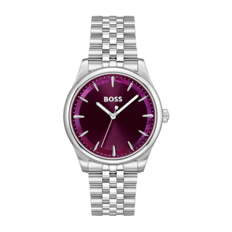 BOSS Graceful 36mm Purple Dial Steel Bracelet Watch