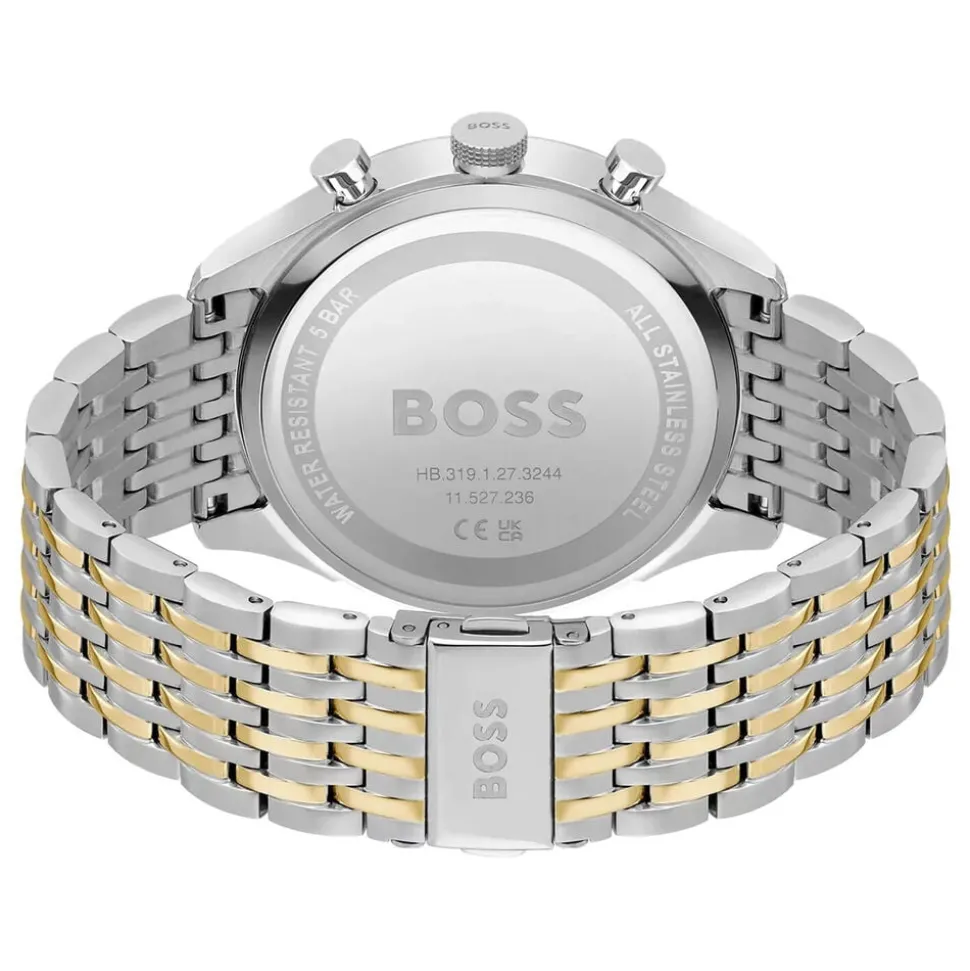 BOSS Gregor 45mm Green Dial Chronograph Two Toned Bracelet Watch