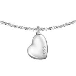 BOSS Honey Stainless Steel Heart Shaped Branded Pendant Bracelet