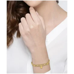 BOSS Iris Triple Light Yellow Gold IP Chain Crystals Bracelets