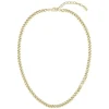 BOSS Kassy Yellow Gold Curb Chain Logo Stainless Steel Necklace
