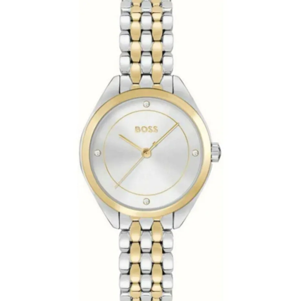 BOSS Mae 30mm 3 Hand Silver Dial Two Tone Bracelet Watch