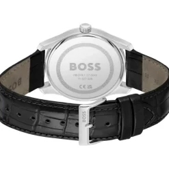 BOSS Principle 41mm Black Dial 3 Hands Black Strap Watch