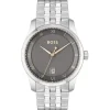 BOSS Principle 41mm Grey Dial 3 Hands Mesh Bracelet Watch