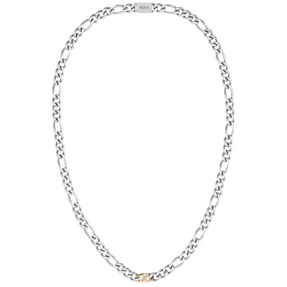 BOSS Rian Two Tone Branded Link Necklace