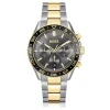 BOSS Runner Chronograph 44mm Black Dial Two-Tone Steel Bracelet Watch