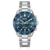 BOSS Runner Chronograph 44mm Blue Dial Steel Bracelet Watch