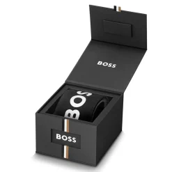 BOSS Runner Chronograph 44mm Black Dial Two-Tone Steel Bracelet Watch