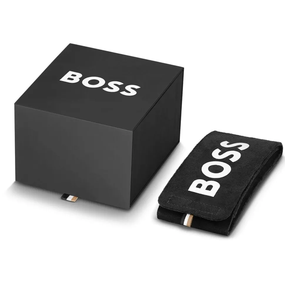 BOSS Sage 32mm Green 3 Hands Dial Yellow Gold IP Case Watch