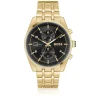 BOSS Skytraveller Chronograph 44mm Black Dial Steel Bracelet Watch