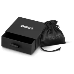 BOSS Thad Classic Braided Black Leather Bracelet