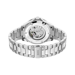 BOSS Troper Automatic 42mm Green Open Heart Dial Steel Bracelet Watch
