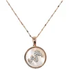 Bronzallure Alba Collection Snake Mother Of Pearl Disc Pendant 18' Ladies Necklace