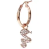 Bronzallure Altissima Collection Snake Cubic Zirconia Single Hoop Ladies Earring