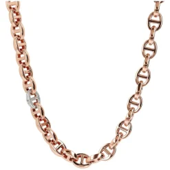 Bronzallure Altissima Collection Anchor Link Cubic Zirconia Ladies Necklet