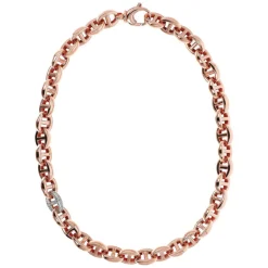 Bronzallure Altissima Collection Anchor Link Cubic Zirconia Ladies Necklet
