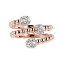 Bronzallure Altissima 18ct Rose Gold-Plated Beaded Wrap Ring