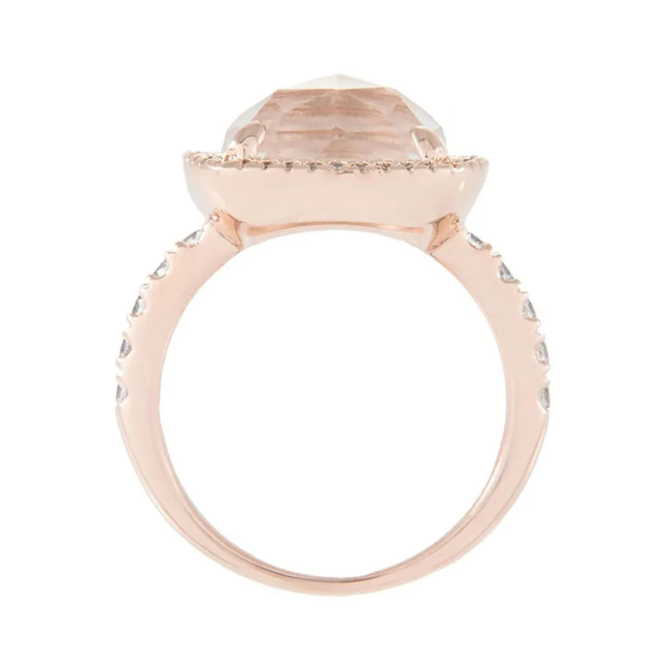Bronzallure 18ct Rose Gold Plated Quartz Dress Ring