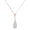 Bronzallure 18ct Rose Gold-Plated Crystal Teardrop Pendant