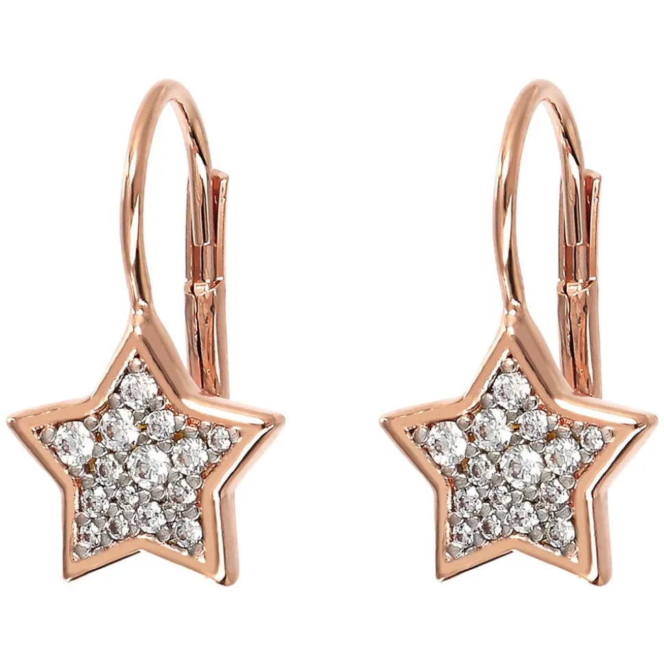 Bronzallure Star-Shaped Cubic Zirconia Pave Earrings