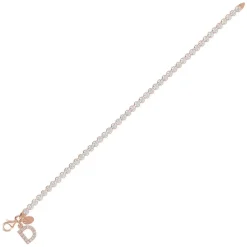 Bronzallure Tennis Gemstone With Charm Initial D Bracelet