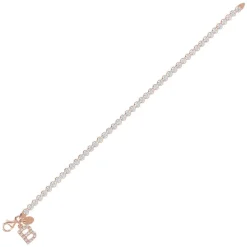 Bronzallure Tennis Gemstone With Charm Initial B Bracelet