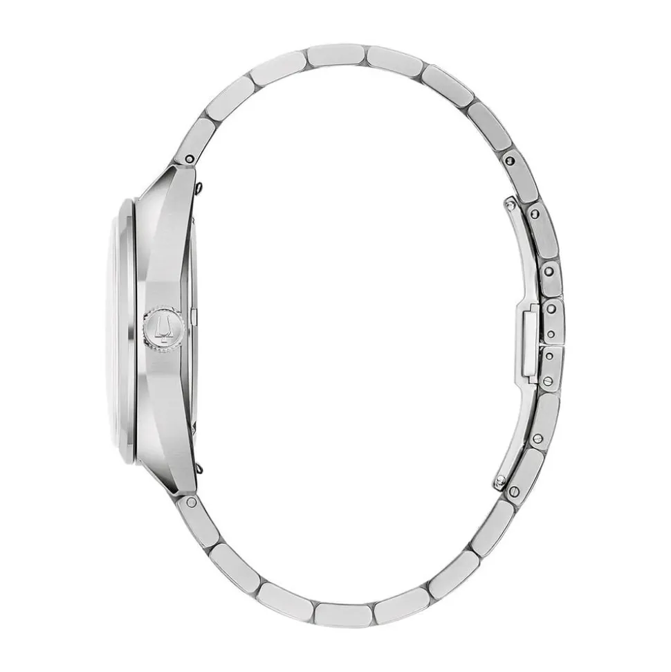 Bulova Jet Star Limited Edition 40mm Silver Dial Steel Bracelet & Blue Leather Strap Watch