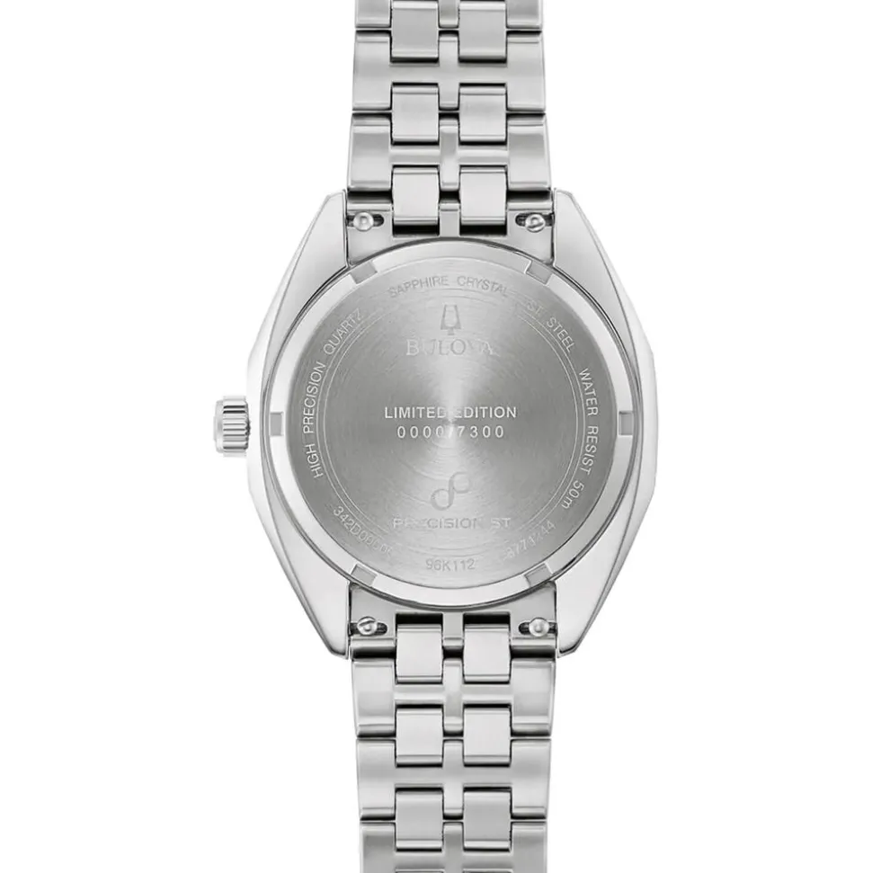 Bulova Jet Star Limited Edition 40mm Silver Dial Steel Bracelet & Blue Leather Strap Watch