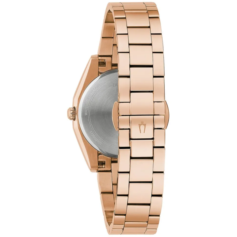 Bulova Ladies' Classic Grey Dial Diamond Rose Gold PVD Watch