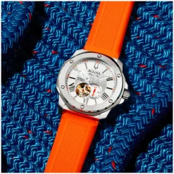 Bulova Marine Star Automatic 45mm White Dial Watch