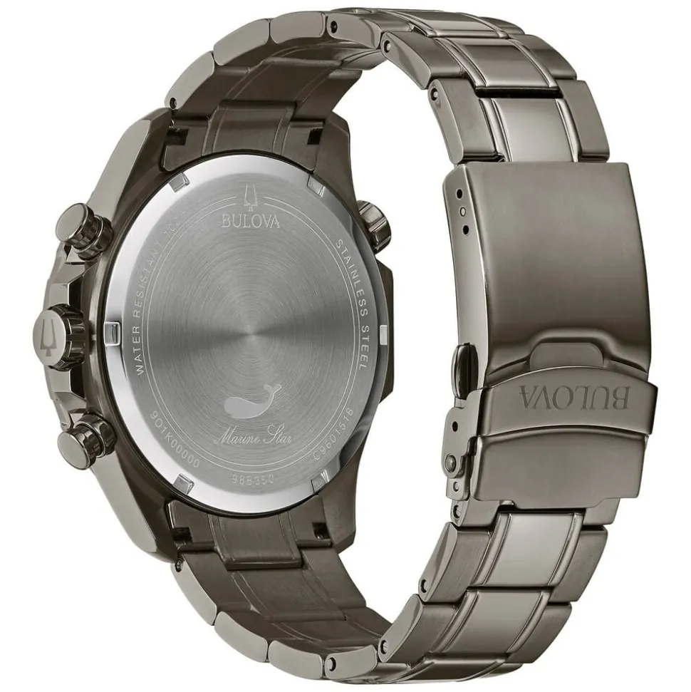 Bulova Marine Star 43mm Red Dial Grey Bracelet Watch