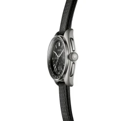 Bulova Moonwatch 45mm Black Dial Steel Case Black Strap Watch