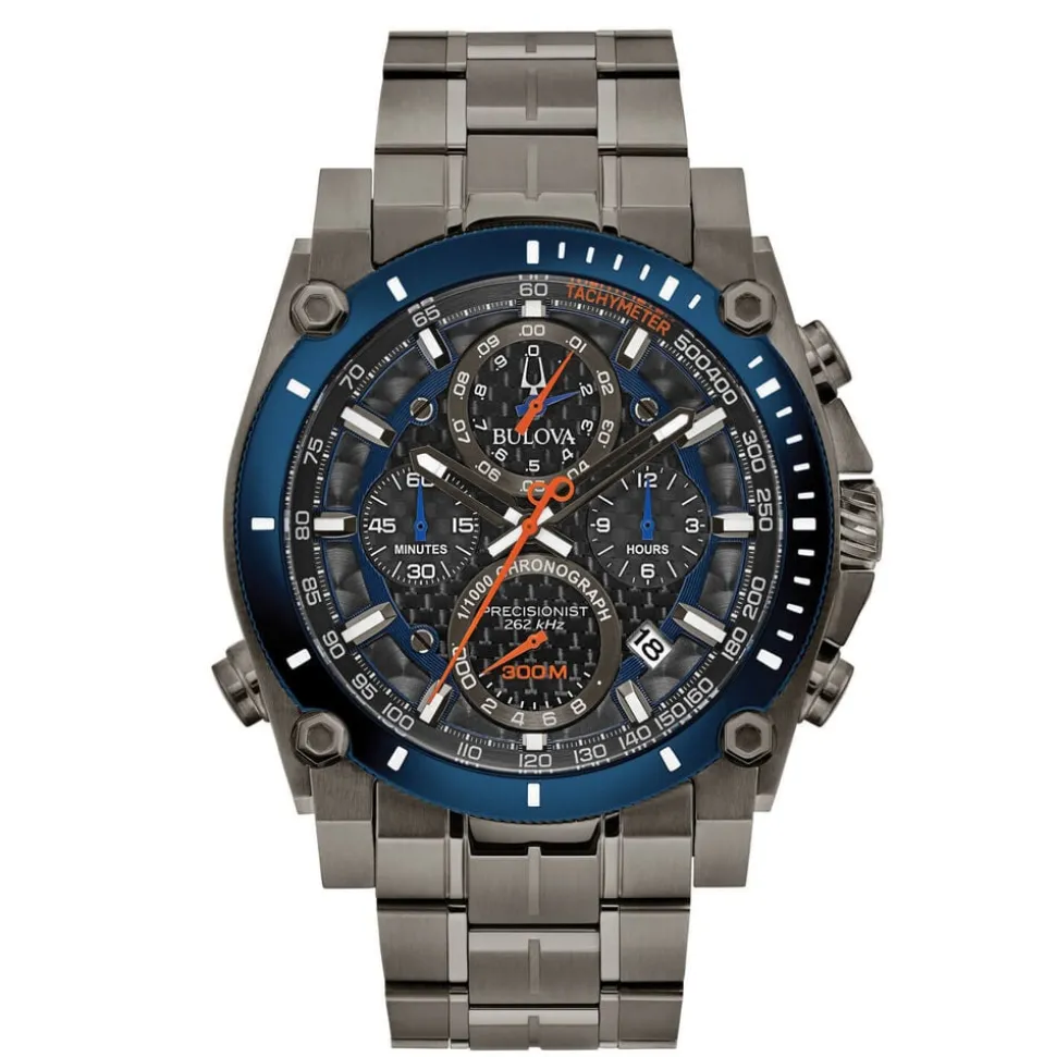 Bulova Precisionist 46.5mm Steel Case Black Dial Watch